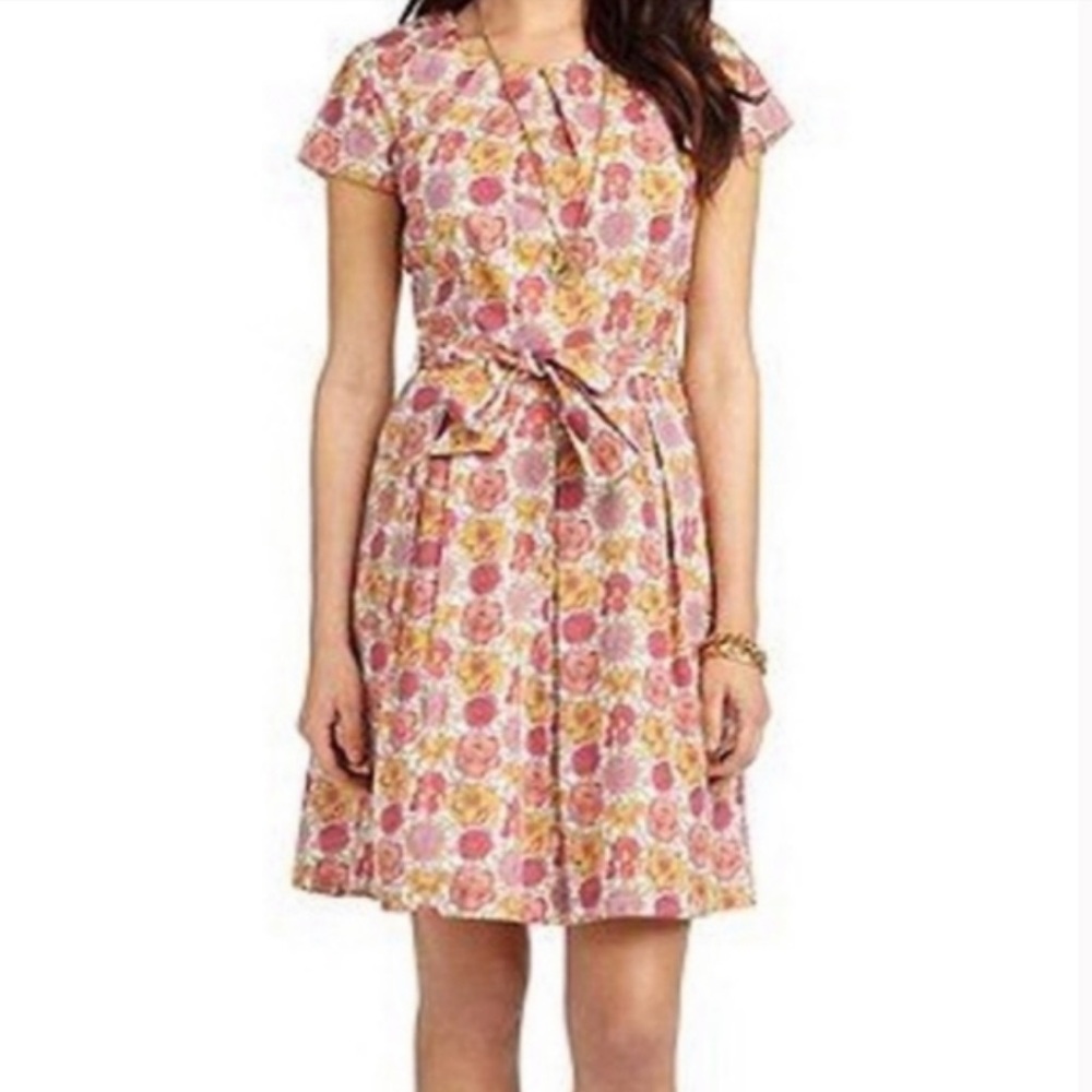 Brooks Brothers Pink Floral Midi Dress
